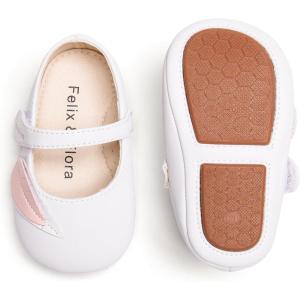 imageSoft Sole Baby Dress Shoes  Infant Baby Walking Shoes Moccasinss Rubber Sole Crib ShoesB8729white