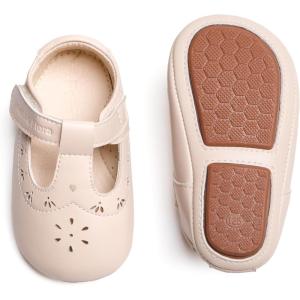 imageSoft Sole Baby Dress Shoes  Infant Baby Walking Shoes Moccasinss Rubber Sole Crib ShoesB8730beige