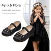 imageFelix ampamp Flora Toddler Girl Dress Shoes  Flower Girl Ballet Flats School Wedding PartyB891black