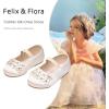 imageFelix ampamp Flora Toddler Girl Dress Shoes  Flower Girl Ballet Flats School Wedding PartyB891ivory White