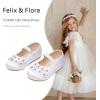 imageFelix ampamp Flora Toddler Girl Dress Shoes  Flower Girl Ballet Flats School Wedding PartyB891white