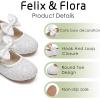 imageFelix ampamp Flora Toddler Girl Dress Shoes  Flower Girl Ballet Flats School Wedding PartyB903glitter White