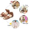 imageFelix ampamp Flora Toddler Girl Sandals  Flower Girl Dress Shoes Open Toe Little Kid Summer FlatsBc214brown