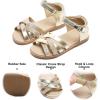 imageFelix ampamp Flora Toddler Girl Sandals  Flower Girl Dress Shoes Open Toe Little Kid Summer FlatsBc214gold