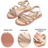 imageFelix ampamp Flora Toddler Girl Sandals  Flower Girl Dress Shoes Open Toe Little Kid Summer FlatsBc276rose Gold