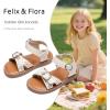 imageFelix ampamp Flora Toddler Girl Sandals  Flower Girl Dress Shoes Open Toe Little Kid Summer FlatsBc316beige
