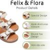 imageFelix ampamp Flora Toddler Girl Sandals  Flower Girl Dress Shoes Open Toe Little Kid Summer FlatsBc316beige