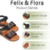 imageFelix ampamp Flora Toddler Girl Sandals  Flower Girl Dress Shoes Open Toe Little Kid Summer FlatsBc316black