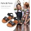 imageFelix ampamp Flora Toddler Girl Sandals  Flower Girl Dress Shoes Open Toe Little Kid Summer FlatsBc316black