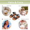 imageFelix ampamp Flora Toddler Girl Sandals  Flower Girl Dress Shoes Open Toe Little Kid Summer FlatsBc316black