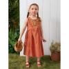 imageFelix ampamp Flora Toddler Girl Sandals  Flower Girl Dress Shoes Open Toe Little Kid Summer FlatsBc316brown