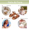 imageFelix ampamp Flora Toddler Girl Sandals  Flower Girl Dress Shoes Open Toe Little Kid Summer FlatsBc316brown