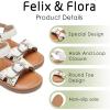 imageFelix ampamp Flora Toddler Girl Sandals  Flower Girl Dress Shoes Open Toe Little Kid Summer FlatsBc316ivory White