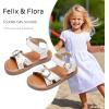 imageFelix ampamp Flora Toddler Girl Sandals  Flower Girl Dress Shoes Open Toe Little Kid Summer FlatsBc316pl White