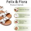 imageFelix ampamp Flora Toddler Girl Sandals  Flower Girl Dress Shoes Open Toe Little Kid Summer FlatsBc316pl White