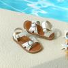 imageFelix ampamp Flora Toddler Girl Sandals  Flower Girl Dress Shoes Open Toe Little Kid Summer FlatsBc316pl White