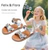 imageFelix ampamp Flora Toddler Girl Sandals  Flower Girl Dress Shoes Open Toe Little Kid Summer FlatsBc316silver