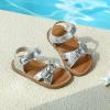 imageFelix ampamp Flora Toddler Girl Sandals  Flower Girl Dress Shoes Open Toe Little Kid Summer FlatsBc316silver