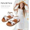imageFelix ampamp Flora Toddler Girl Sandals  Flower Girl Dress Shoes Open Toe Little Kid Summer FlatsBc316white
