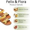 imageFelix ampamp Flora Toddler Girl Sandals  Flower Girl Dress Shoes Open Toe Little Kid Summer FlatsBc316yellow