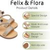 imageFelix ampamp Flora Toddler Girl Sandals  Flower Girl Dress Shoes Open Toe Little Kid Summer FlatsBc318glitter Gold