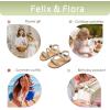 imageFelix ampamp Flora Toddler Girl Sandals  Flower Girl Dress Shoes Open Toe Little Kid Summer FlatsBc318glitter Gold