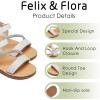 imageFelix ampamp Flora Toddler Girl Sandals  Flower Girl Dress Shoes Open Toe Little Kid Summer FlatsBc318glitter White
