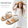 imageFelix ampamp Flora Toddler Girl Sandals  Flower Girl Dress Shoes Open Toe Little Kid Summer FlatsBc318glitter White