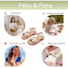 imageFelix ampamp Flora Toddler Girl Sandals  Flower Girl Dress Shoes Open Toe Little Kid Summer FlatsBc325apricot