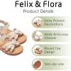 imageFelix ampamp Flora Toddler Girl Sandals  Flower Girl Dress Shoes Open Toe Little Kid Summer FlatsBc325apricot