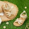 imageFelix ampamp Flora Toddler Girl Sandals  Flower Girl Dress Shoes Open Toe Little Kid Summer FlatsBc325apricot