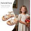 imageFelix ampamp Flora Toddler Girl Sandals  Flower Girl Dress Shoes Open Toe Little Kid Summer FlatsBc325apricot
