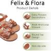 imageFelix ampamp Flora Toddler Girl Sandals  Flower Girl Dress Shoes Open Toe Little Kid Summer FlatsBc325brown