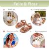 imageFelix ampamp Flora Toddler Girl Sandals  Flower Girl Dress Shoes Open Toe Little Kid Summer FlatsBc325brown