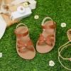 imageFelix ampamp Flora Toddler Girl Sandals  Flower Girl Dress Shoes Open Toe Little Kid Summer FlatsBc325brown