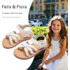 imageFelix ampamp Flora Toddler Girl Sandals  Flower Girl Dress Shoes Open Toe Little Kid Summer FlatsBc325cream