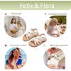 imageFelix ampamp Flora Toddler Girl Sandals  Flower Girl Dress Shoes Open Toe Little Kid Summer FlatsBc325cream