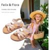 imageFelix ampamp Flora Toddler Girl Sandals  Flower Girl Dress Shoes Open Toe Little Kid Summer FlatsBc325pink