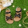 imageFelix ampamp Flora Toddler Girl Sandals  Flower Girl Dress Shoes Open Toe Little Kid Summer FlatsBc325pl Black