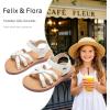imageFelix ampamp Flora Toddler Girl Sandals  Flower Girl Dress Shoes Open Toe Little Kid Summer FlatsBc325pl White
