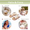 imageFelix ampamp Flora Toddler Girl Sandals  Flower Girl Dress Shoes Open Toe Little Kid Summer FlatsBc325pl White