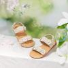 imageFelix ampamp Flora Toddler Girl Sandals  Flower Girl Dress Shoes Open Toe Little Kid Summer FlatsBc330beige