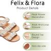 imageFelix ampamp Flora Toddler Girl Sandals  Flower Girl Dress Shoes Open Toe Little Kid Summer FlatsBc330beige
