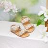 imageFelix ampamp Flora Toddler Girl Sandals  Flower Girl Dress Shoes Open Toe Little Kid Summer FlatsBc330beige