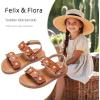 imageFelix ampamp Flora Toddler Girl Sandals  Flower Girl Dress Shoes Open Toe Little Kid Summer FlatsBc330brown