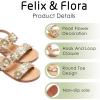 imageFelix ampamp Flora Toddler Girl Sandals  Flower Girl Dress Shoes Open Toe Little Kid Summer FlatsBc330gold