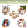 imageFelix ampamp Flora Toddler Girl Sandals  Flower Girl Dress Shoes Open Toe Little Kid Summer FlatsBc330gold