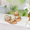 imageFelix ampamp Flora Toddler Girl Sandals  Flower Girl Dress Shoes Open Toe Little Kid Summer FlatsBc330gold