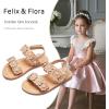 imageFelix ampamp Flora Toddler Girl Sandals  Flower Girl Dress Shoes Open Toe Little Kid Summer FlatsBc330nude