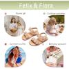 imageFelix ampamp Flora Toddler Girl Sandals  Flower Girl Dress Shoes Open Toe Little Kid Summer FlatsBc330nude